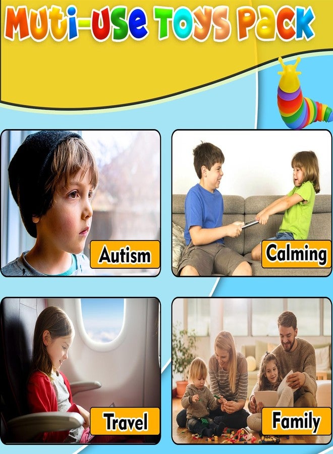 Dr.Kbder Sensory Toys for Autistic Kids, Autism Squishy Fidget Toys Slug Quiet Fidgets Classroom Calm Down Travel Essential for Toddler Age 3 4 5-7, ADHD Stress Anxiety Easter Basket Stuffer for Toddler Boys - Image 5